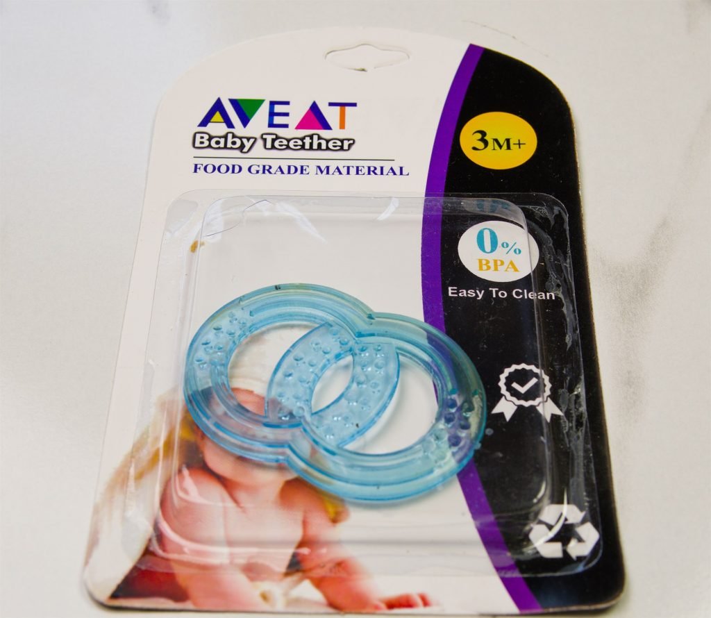 Aveat Water-Free Baby Teether — Double Ring (Blue)