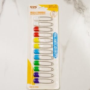 Baby Safety Pins with Locking Caps — 12 Pieces