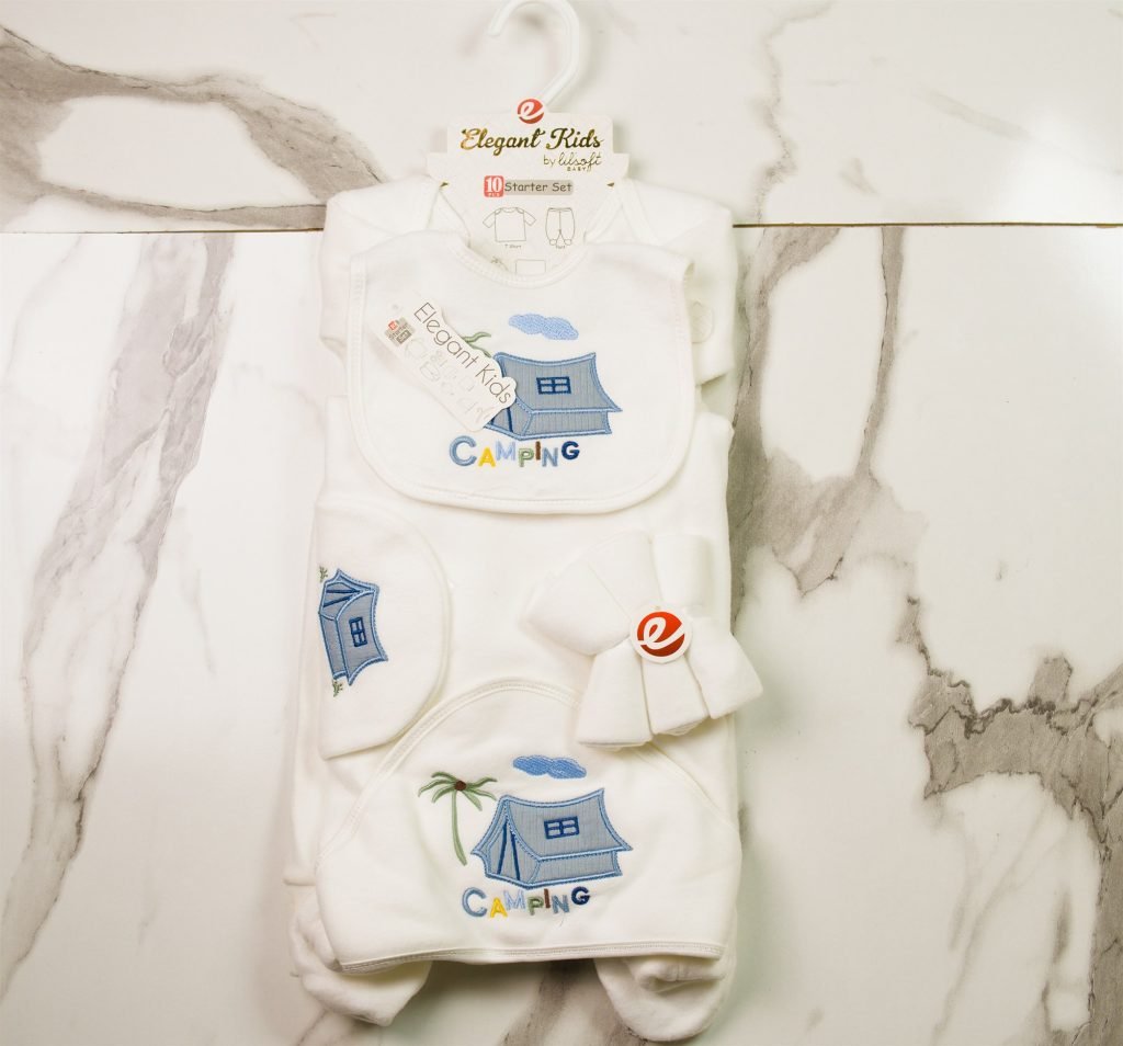 Elegant Kids 10-Piece Newborn Hanger Set — Blue Camping