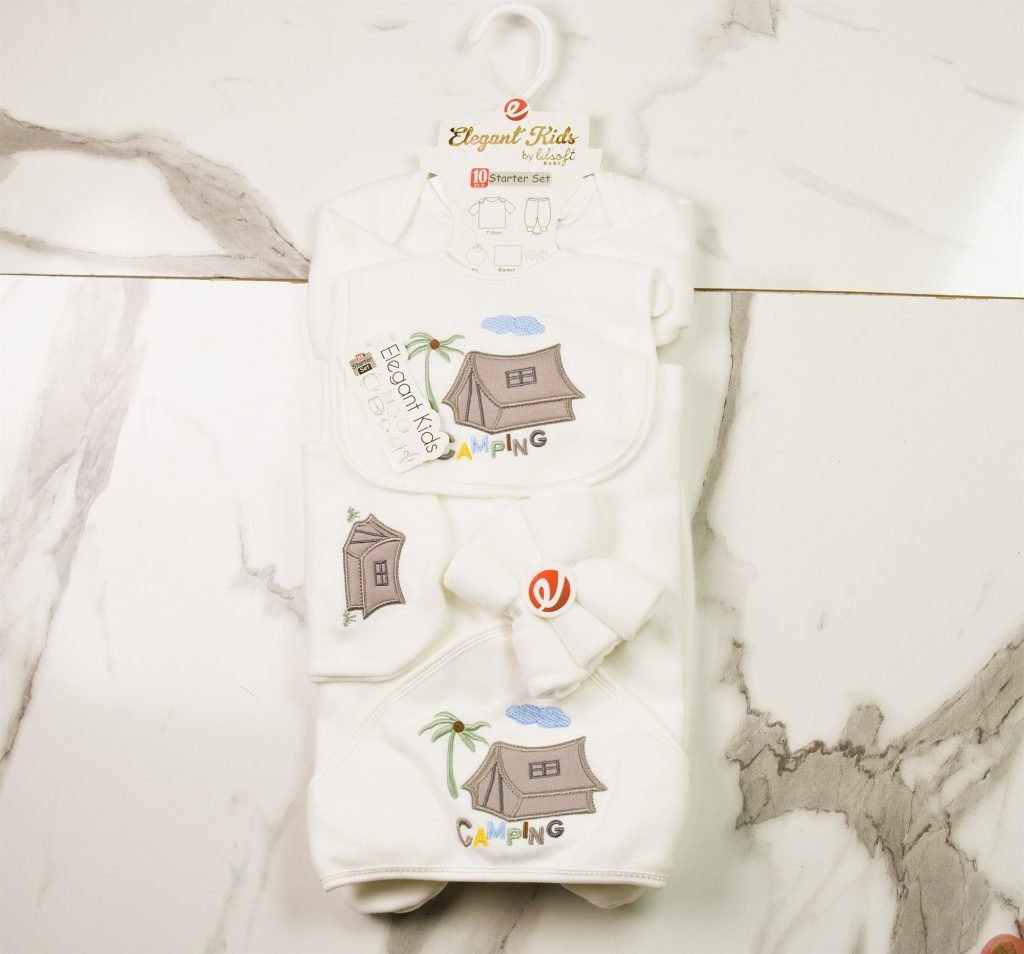 Elegant Kids 10-Piece Newborn Hanger Set — Brown Camping
