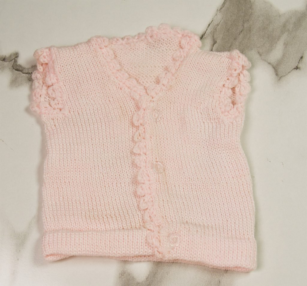 Hand-Knitted Baby Vest — Pink