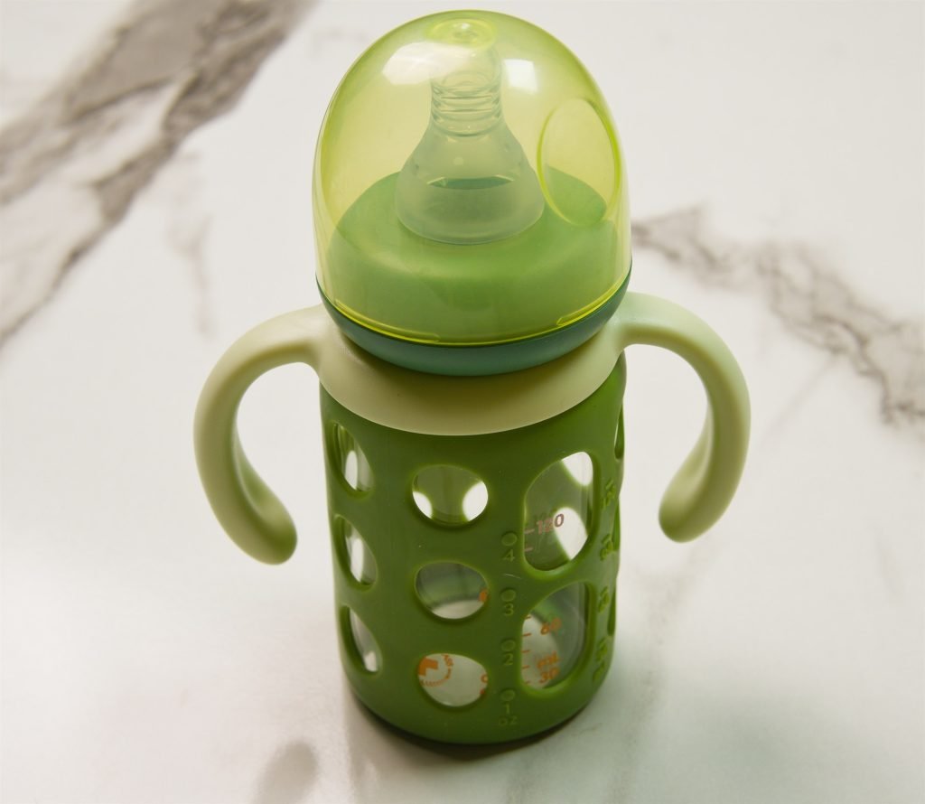 Minitree Glass Bottle with Handles — 120 ml — Olive Green