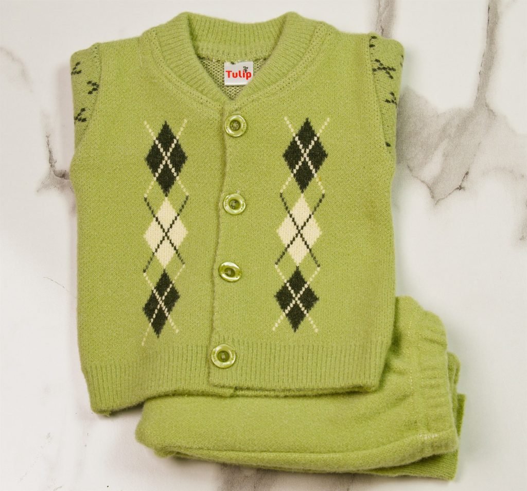 Newborn Argyle Knit Suit — Green