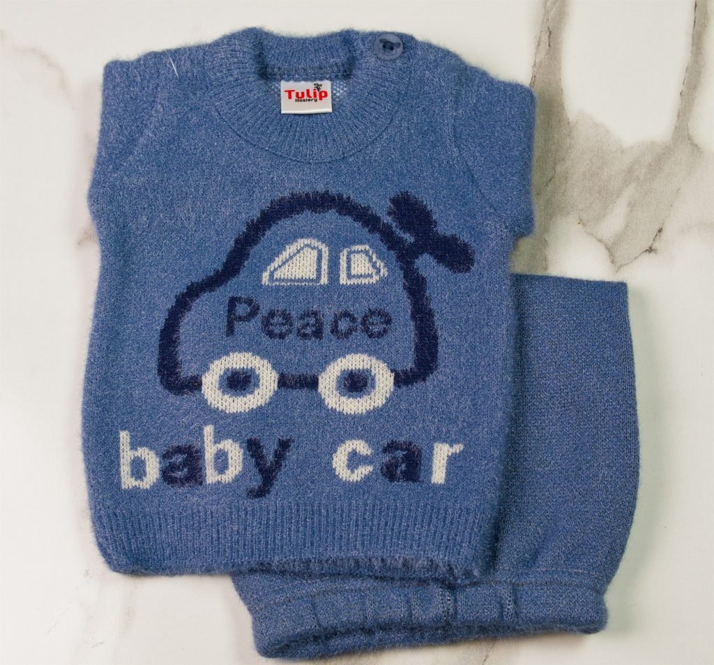 Newborn "Baby Car" Knit Suit — Blue