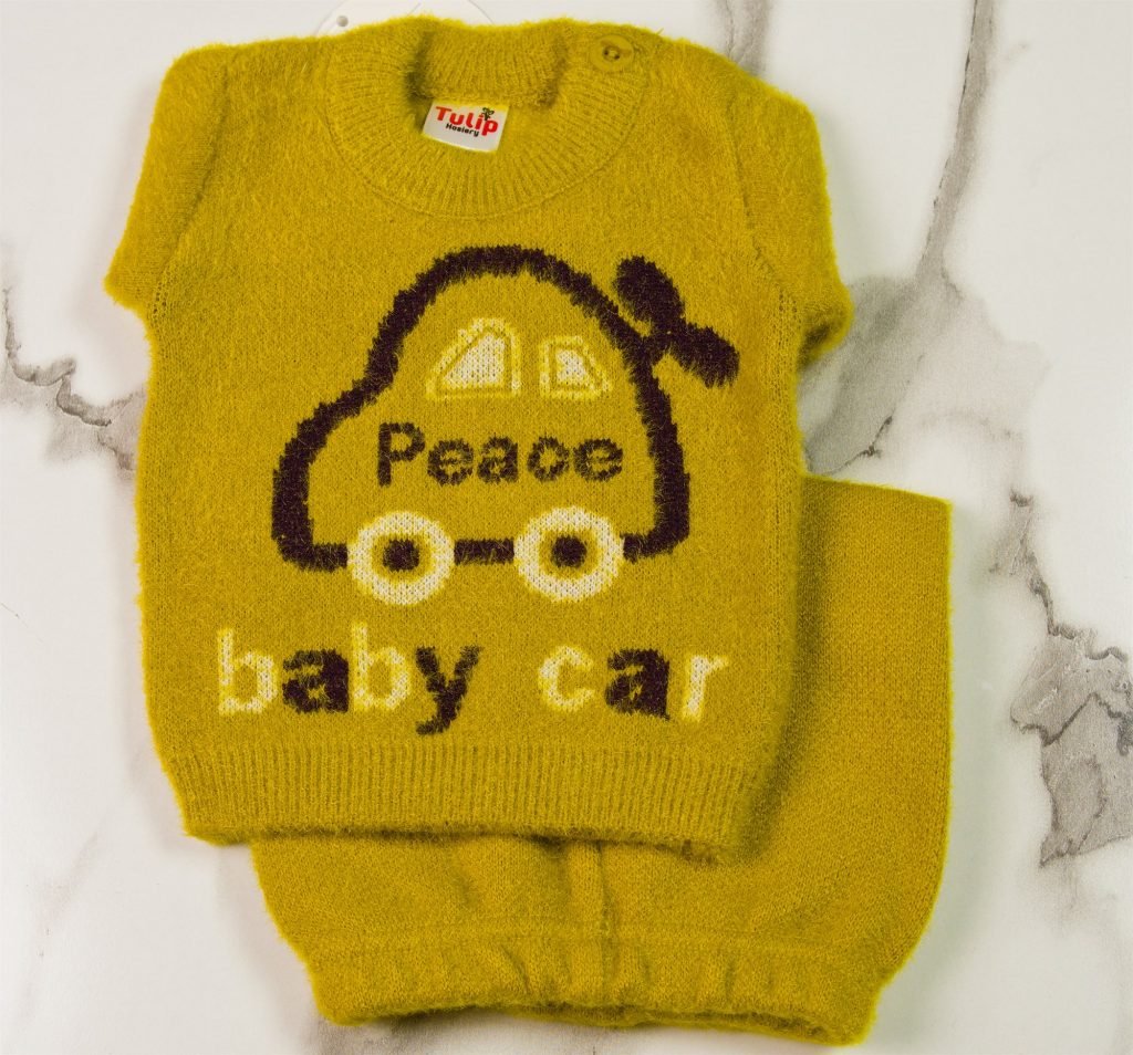 Newborn "Baby Car" Knit Suit — Lime