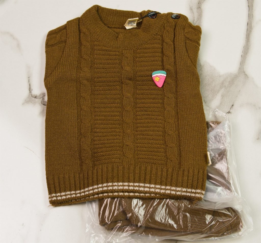 Newborn Cable Knit Suit — Dark Brown