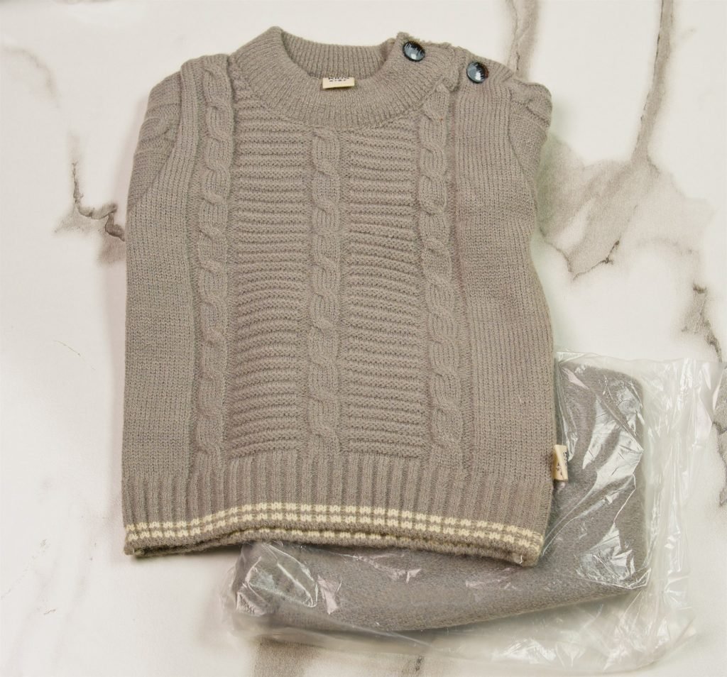 Newborn Cable Knit Suit — Grey