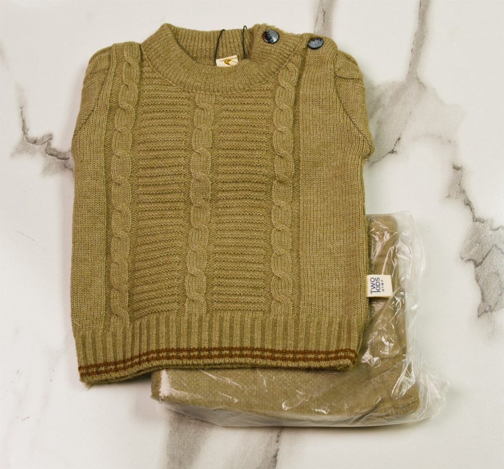 Newborn Cable Knit Suit — Olive