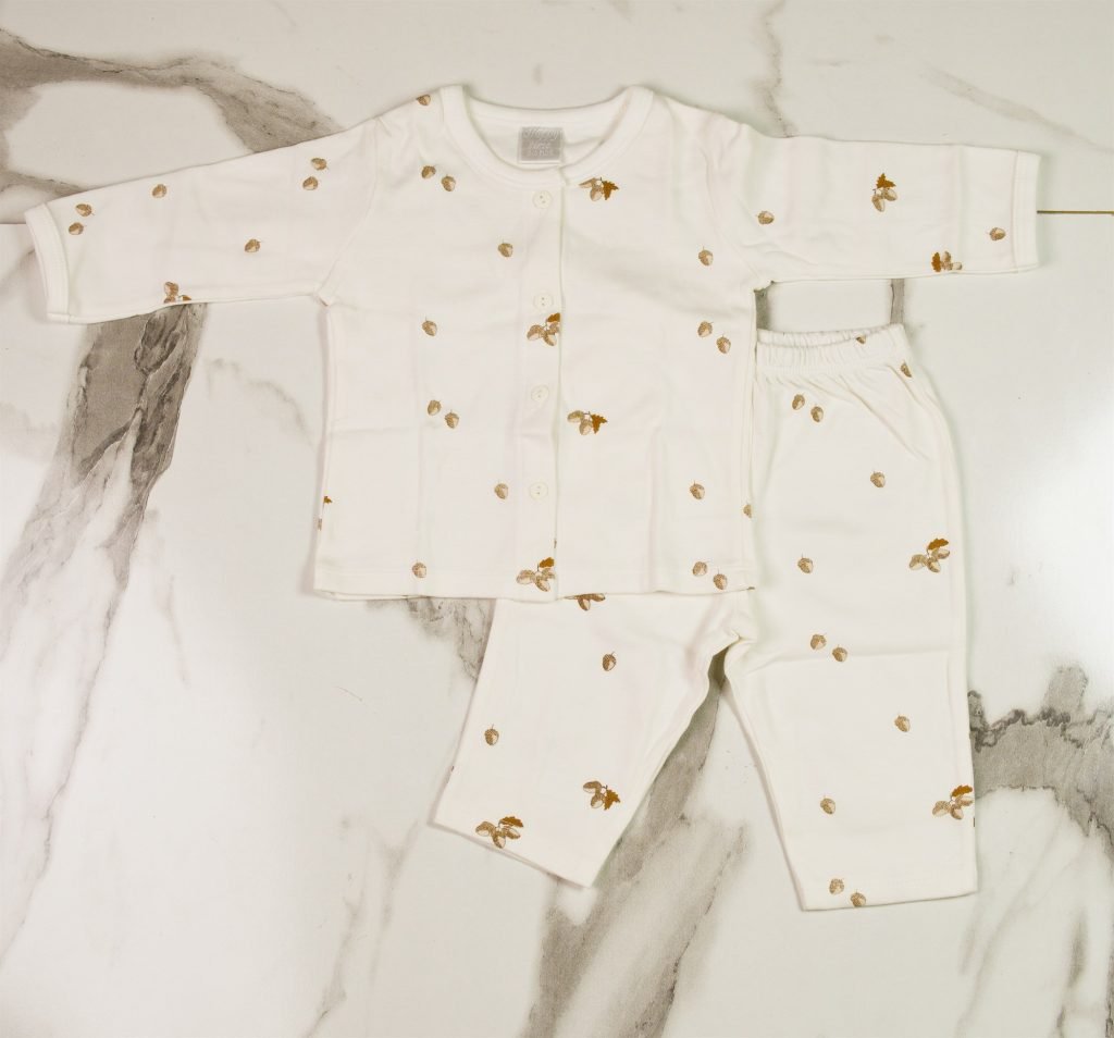 Newborn Printed Cotton Suit — White Print