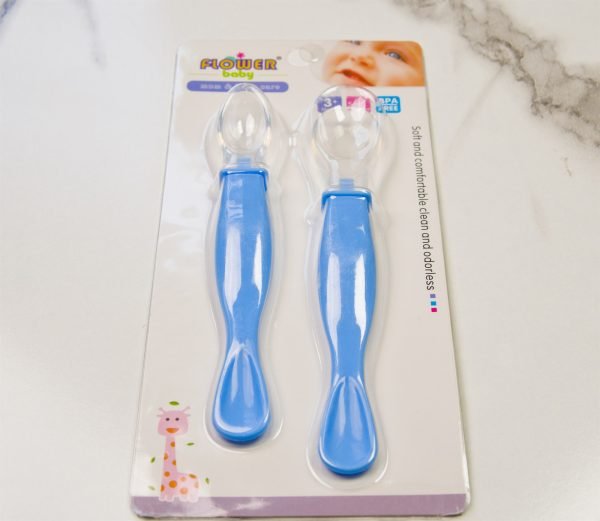 Flower Baby Soft-Tip Feeding Spoons — Set of 2 — Blue