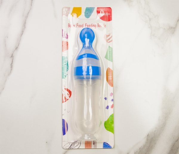 Squeeze Feeding Spoon Bottle — Blue