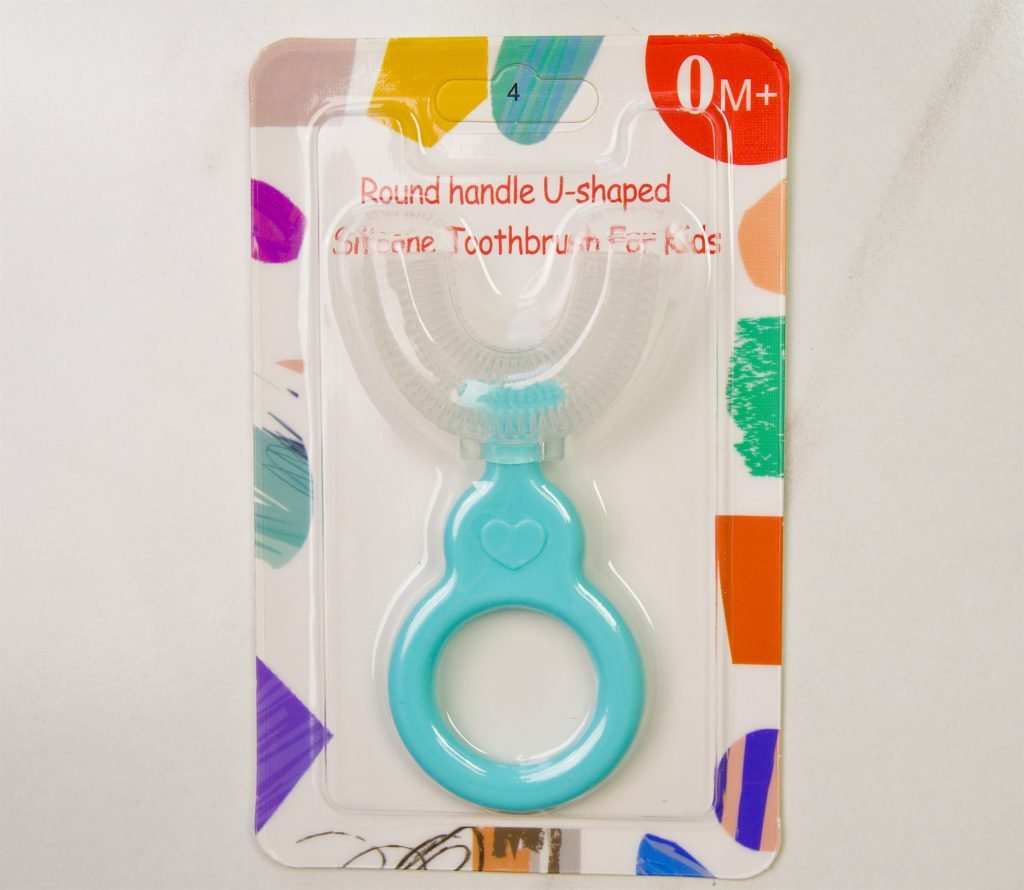 U-Shaped Silicone Baby Toothbrush — Teal